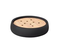 Spirella - Jabonera Sven de poliresina de 11,6 x 11,6 cm para un baño Elegante y práctico, Ideal para organizar Tus artículos de Aseo, Negro Mate