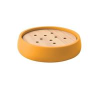 Spirella - Jabonera Sven de poliresina de 11,6 x 11,6 cm para un baño Elegante y práctico, Ideal para organizar Tus artículos de Aseo, Color azafrán Mate