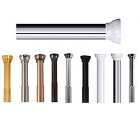 Spirella Kreta, Barra telescópica para Cortina de Ducha, Resistente a los arañazos, Rango de Ajuste de 125 - 220 cm, diámetro de 21 mm, de Aluminio Blanco/Plata