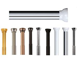 Spirella Kreta, Barra telescópica para Cortina de Ducha, Resistente a los arañazos, Rango de Ajuste de 125 - 220 cm, diámetro de 21 mm, de Aluminio Blanco/Plata