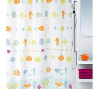 Spirella 180 x 200, Multicolor colección Happy Fish, Cortina de Ducha Textil, 100% Polyester