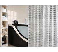 Spirella Noon Silver Cortina De Ducha 180x200 Cm Textil Blanco Plata