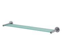 Spirella Nyo-Estante de Cristal de Pared para baño (60 cm, para Pegar y taladrar, Acero Inoxidable Redondo, Pegado Y Perforación