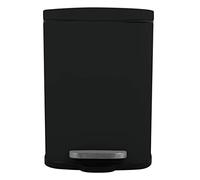 Spirella Papelera Akira de 5L de capacidad con pedal, en color Negro mate. Con cierre amortiguado y cubo interior Colección, 21.4X17.6X30 Cm