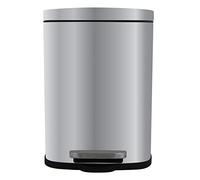 Spirella Papelera Akira de 5L de capacidad con pedal, en cromado. Con cierre amortiguado y cubo interior Colección, 21.4X17.6X30 Cm