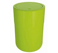 Spirella - Papelera de baño Cocco - Tapa giratoria con aro portabolsas - Ideal como contenedor de cosméticos - Verde Kiwi - 5L