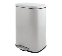 Spirella SP2706 Cubo de Basura de 30 litros Cocina, Cierre Suave, Interior de plástico, con Pedal, Color Blanco