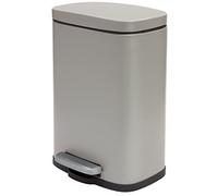 Spirella Papelera Akira de 5L de capacidad con pedal, en color Topo mate. Con cierre amortiguado y cubo interior Colección, 21.4X17.6X30 Cm