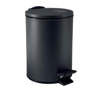 Spirella - Papelera de pedal Adelar - Acero mate - Cierre lento y silencioso - Revestimiento antihuellas - Diseño moderno y elegante - Negro mate - 5L
