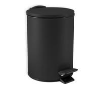 Spirella - Papelera Adelar 3 litros (Acero Inoxidable, con Descenso automático y Cubo Interior, Cierre Suave), Negro Mat