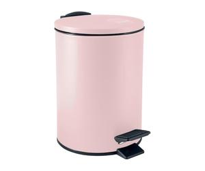 Spirella - Papelera de pedal Adelar - Acero mate - Cierre lento y silencioso - Revestimiento antihuellas - Diseño moderno y elegante - Rosa mate - 3 L