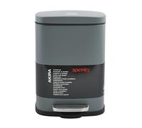 Spirella - Papelera de pedal AKIRA para baño - Acero inoxidable - Cierre silencioso y fácil de cerrar - Gris mate - 5 L