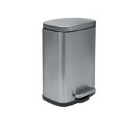 Spirella - Papelera de pedal AKIRA para baño - Acero inoxidable - Cierre silencioso y fácil de cerrar - Plata satinada - 5 l