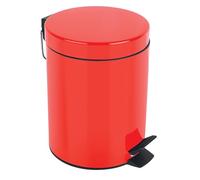 Spirella Cubo de Basura Sydney de Metal de 3 o 5 litros con Contenedor Interior de plástico Reciclado Cubo de Basura con Pedal para baño Rojo