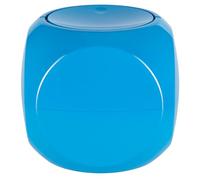 Spirella - Papelera para cosméticos - Contenedor de residuos de baño - 1 litro con tapa giratoria - Azul