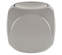 Spirella - Papelera para cosméticos - Contenedor de residuos de baño - Cubo de basura con tapa giratoria de 1 litro - Color topo