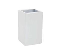Portacepillos de dientes SPIRELLA "Quadro" de porcelana en color blanco 6,5 x 6,5 x 10,5 cm