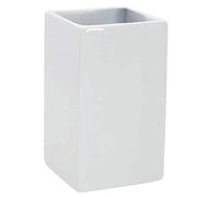 Spirella Quadro Portacepillos de Dientes, Porcelana, Blanco, 6,5x6,5x10,5 cm