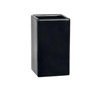 Spirella Quadro - Soporte para Cepillo de Dientes (cerámica, 10,5 cm x 6,5 cm), Color Negro