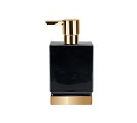 Spirella Roma Dispensador de Jabón Líquido, Gres, Negro/Dorado, 17.0 X 4.5 X 9.0 Cm