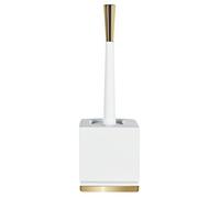 Spirella Roma Escobilla para el Inodoro, Porcelana, Blanco/Dorado, 38.0 X 10.5 X 13.0 Cm