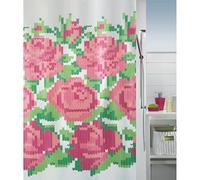 Spirella Rose/Green, 10.18483 Textil-Duschvorhang Penelope, 180X200 cm Cortina de Ducha, poliéster, 180 x 200 cm, 180 x 200 cm