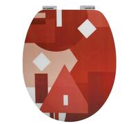 Spirella Tapa de inodoro MDF Terracotta efecto Gloss - Bisagras Zinc