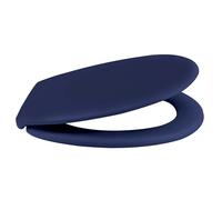 spirella Tapa de inodoro ovalada de alta calidad con acabado mate y cierre lento lento, antibacteriana, duroplast y acero inoxidable, color azul