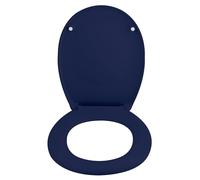 spirella Tapa de inodoro ovalada de alta calidad con acabado mate y cierre lento lento, antibacteriana, duroplast y acero inoxidable, color azul