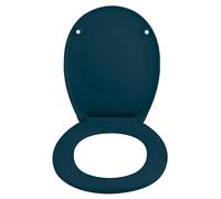 spirella Tapa de inodoro ovalada de alta calidad con acabado mate y cierre lento lento, antibacteriana, duroplast y acero inoxidable, color azul