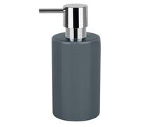 Dispensador de jabon spirella "tube" de gres en color gris ø7 x 16 cm