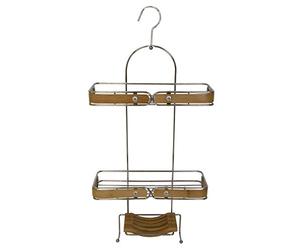 Spirella Valet de Douche Bambou - 58,8x27x10,8cm - Métal et bambou