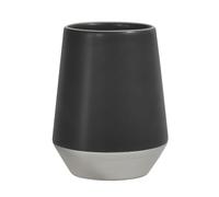 Spirella - Vaso de cerámica Joshua en Plata Mate de 300 ml, Elegante y práctico para tu baño, diseño Moderno, Ideal para el día a día, 9 x 9 x 11,5 cm, gres