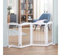 Spirich Puerta Plegable de Alambre para Perros, 80 Pulgadas Extra Ancha, 30 Pulgadas de Alto, 4 Paneles para la casa, Puerta, escaleras, Valla de Seguridad para Cachorros, Juego de Patas de Apoyo