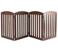 SPIRICH Puerta Plegable de Madera para Perros, 24 Pulgadas, 4 Paneles, Puerta para Mascotas, Puerta para Perros para Puertas, escaleras, la casa, Puerta Extra Ancha para Cachorros, pacana cálida