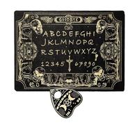 Spirit Board Game, Miniature Wooden Spirit Board, Dowsing Divination Tool, Engraved Mystical Design 12.99x8.66x0.31 inches, Includes Planchette, Compact and Portable