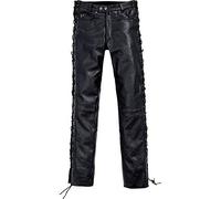 Spirit Motors Pantalones de la Motocicleta Schnür-Lederhose 1.0 Schwarz M, Unisexo, Chopper/Cruiser, Verano, Negro Mate