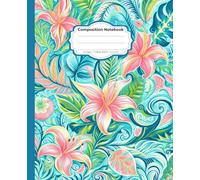 “Spirit of Aloha” Preppy Hibiscus Composition Notebook: Azure