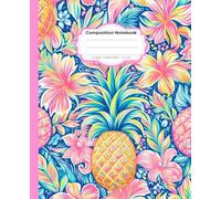 "Spirit of Aloha" Preppy Pineapple Composition Notebook - Pink!