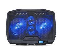 Spirit OF GAMER - Enfriador AirBlade 600 Blue de 17" con Controlador LCD, 4 Ventiladores silenciosos, 3 Modos de enfriamiento