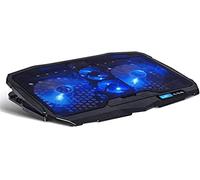 Spirit OF GAMER - Enfriador AirBlade 600 Blue de 17" con Controlador LCD, 4 Ventiladores silenciosos, 3 Modos de enfriamiento