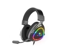 Spirit of Gamer - Elite H40, Auriculares Gaming RGB con Micrófono Desmontable para PC, PS5, PS4, Xbox, Switch, Jack 3,5 mm, Altavoz de 40 mm, Ultraligeros, Diadema y Almohadillas de Nailon, Negro
