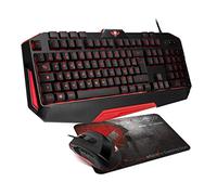 SPIRIT OF GAMER - PACK ES 3IN1 PRO MK3 QWERTY - Teclado de Jugador Retroiluminado Anti-Ghosting de 26 Teclas y 4 Macros / Ratón 7 Botones Programables 3200 DPI / Alfombrilla Ratón / PS4 / XBOX ONE