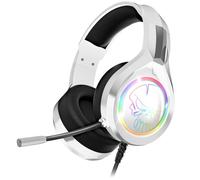 SPIRIT OF GAMER - PRO H8 | Cascos Gaming Blanco RGB con Micrófono | Compatibles con PS5, PS4, Xbox, Switch y PC | Audio Estéreo 2.0 | Salida USB y Jack | Almohadilla de Piel y Diadema Ajustable