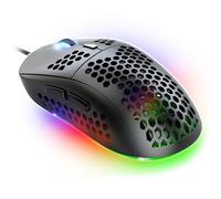 Spirit Of Gamer - Pro M4 Dark, Ratón Gaming RGB con Cable 12800 dpi, 6 Botones Programables, 13 Modos de Retroiluminación, Diseño Ultraligero en Forma de Panal, Compatible con PC, Negro