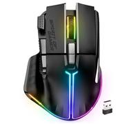 Spirit Of Gamer - PRO M5, Ratón Gaming Inalámbrico RGB para PC, 8 Botones Programables con 1 Rapid'Fire, Conexión Bluetooth y Wireless 2.4 GHz, 90h de Batería de Larga Duración, Ratón Ergonómico Negro