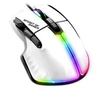 Spirit Of Gamer | Ratón Gaming Blanco con Cable para PC 12800 dpi | Raton con 8 Botones programables y 1 Rapid Fire | 13 Efectos de Retroiluminación RGB | Mouse Ergonómico con Apoyo para Pulgar