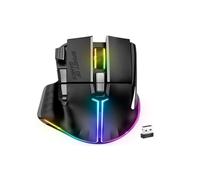 Spirit Of Gamer - PRO M5, Ratón Gaming Inalámbrico RGB para PC, 8 Botones Programables con 1 Rapid'Fire, Conexión Bluetooth y Wireless 2.4 GHz, 90h de Batería de Larga Duración, Ratón Ergonómico Negro
