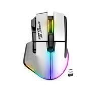 Spirit of Gamer - Pro M5, Ratón Gaming Inalámbrico RGB para PC, 8 Botones Programables con 1 Rapid'Fire, Conexión Bluetooth y Wireless 2.4 GHz, 90h de Batería, Ratón Ergonómico Blanco