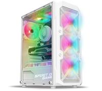 Spirit of Gamer - Rebel XT, caja para PC Gaming ATX/mATX/ITX, 4 ventiladores ARGB de 120 mm, vidrio templado, soporte Watercooling 240 mm, almacenamiento modular SSD/HDD, torre robusta con